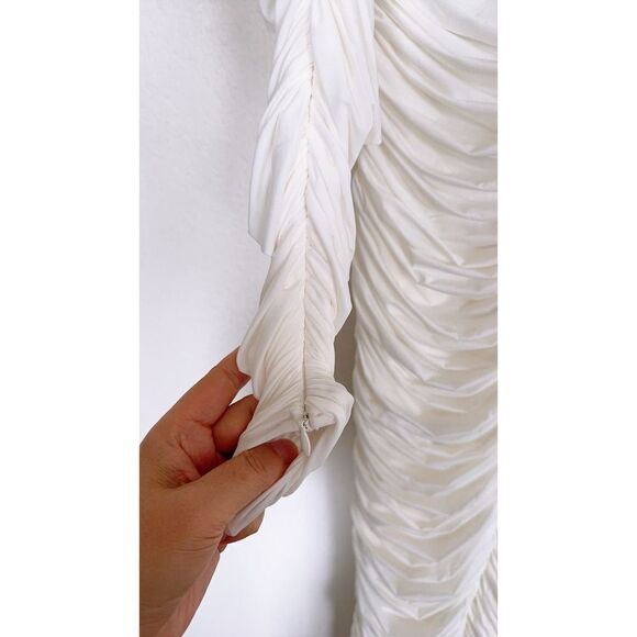 ALEX PERRY Sterling Ruched Long Sleeve Off Shoulder Dress AU14/US10 - Picture 9 of 12